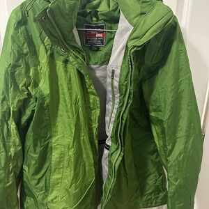 Eddie Bauer WeatherEdge Green Rain Jacket